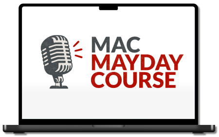 A vintage microphone with several speach lines comming from it.