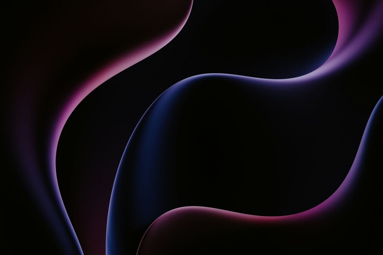 A curved sweeping design in purple.